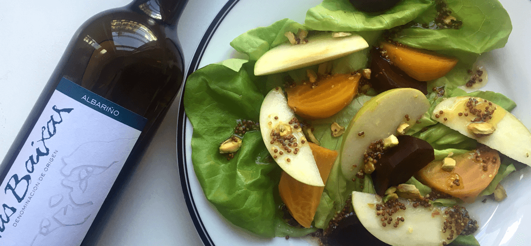 Roasted Beet and Green Apple Salad with Honey Mustard Dressing