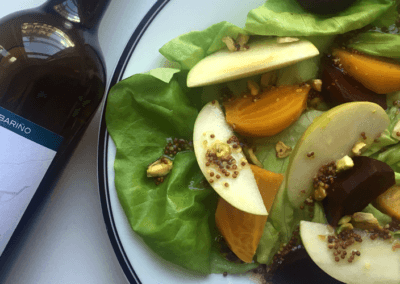Roasted Beet and Green Apple Salad with Honey Mustard Dressing