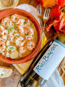 Spanish Garlic Shrimp with grapes