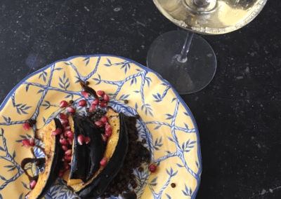 Roasted Acorn Squash with a Pomegranate Glaze